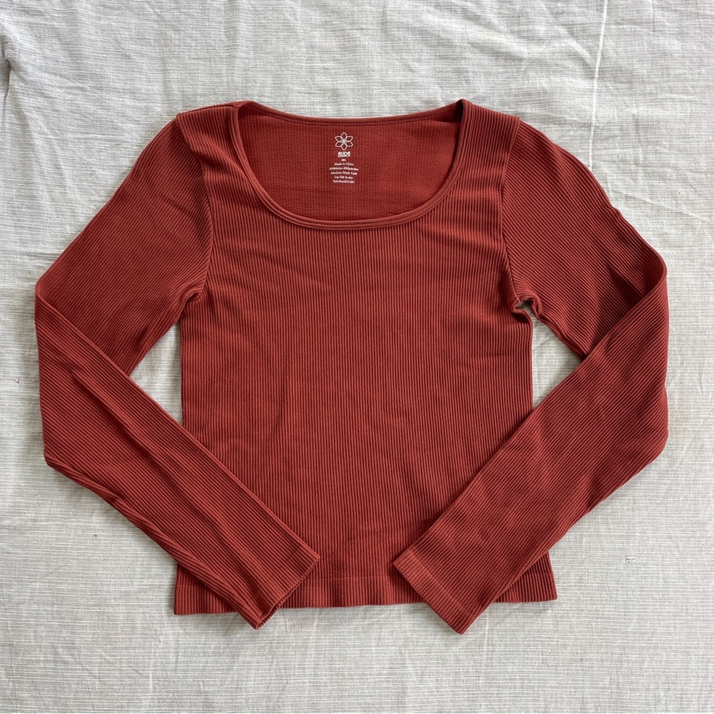 Pink Ribbed Longsleeve Top